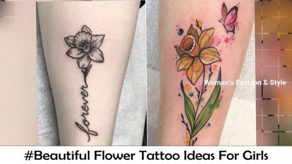 WOW, Check Out These 15+ Cute Daffodil Flower Tattoo Designs For Girls 2023 | Trendy Girls Tattoos!