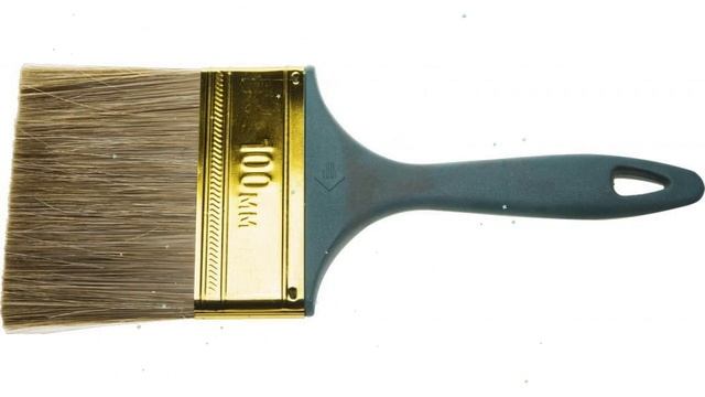 Кисть плоская КП-14, смешанная щетина, 100мм (Зубр) обзор 4-01014-100 смотреть онлайн