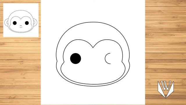 Как нарисовать милый обезьяна лицо шаг за шагом, Easy Draw | Скачать бесплатно раскраски смотреть онлайн