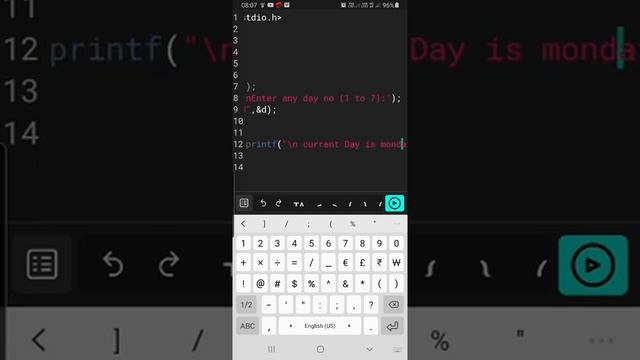 A #C #program that #displays a #day depending upon the number entered using #switch #case смотреть онлайн