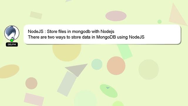 NodeJS : Store files in mongodb with Nodejs смотреть онлайн