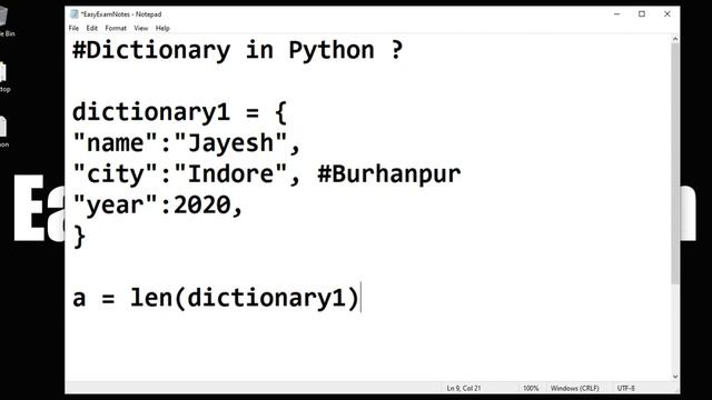 Python #22 | Dictionary in Python | Hindi | EasyExamNotes.com | Jayesh Umre смотреть онлайн