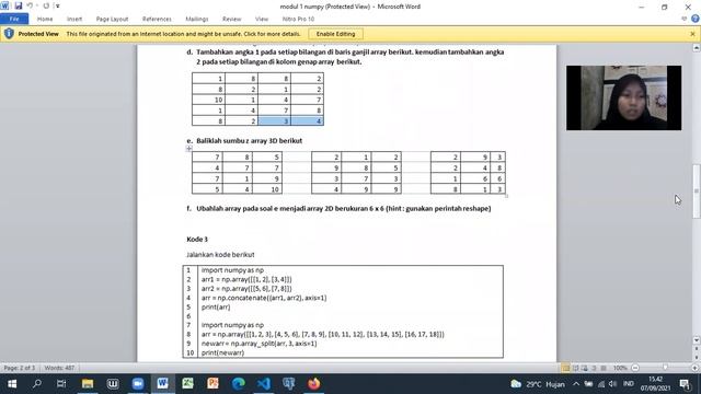 Tugas Modul 1 praktikum dataminingManipulasi array menggunakan numpy смотреть онлайн
