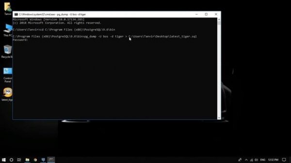 How to backup and restore a database in postgresql using pg_dump in cmd||