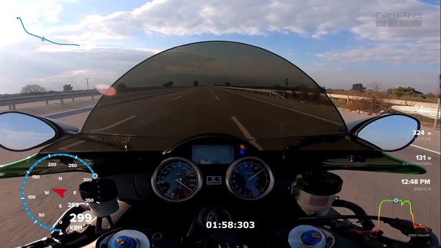 KAWASAKI ZX14R TOP SPEED | 3,5MIN 17KM | INSANE RIDE | смотреть онлайн