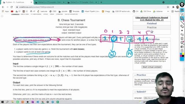 B. Chess Tournament | Educational Codeforces Round 113 (Rated for Div. 2) смотреть онлайн