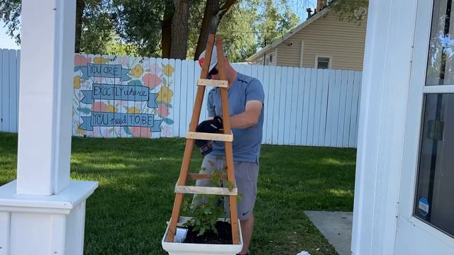 How to make a super EASY Garden Obelisk | At Home with Ashley смотреть онлайн
