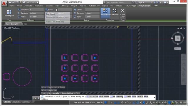 Learning Autodesk AutoCAD 2015 Rectangular Array смотреть онлайн