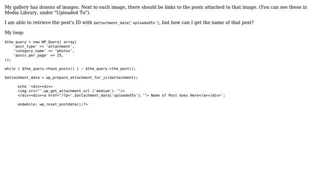 Wordpress: Get list of posts from attachment смотреть онлайн