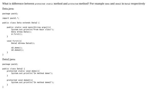 Software Engineering: What is difference between protected static method and protected method? смотреть онлайн