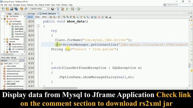 How to display data from mysql to Jrame application easy way смотреть онлайн