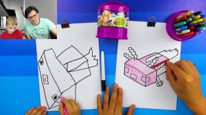 Рисуем Аксолотль из Майнкрафт / Майнкрафт рисунки с Павликом