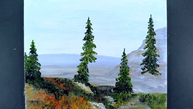 Как нарисовать простой пейзаж маслом. смотреть онлайн