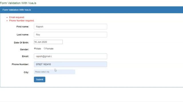 Form Validation With VueJs. смотреть онлайн