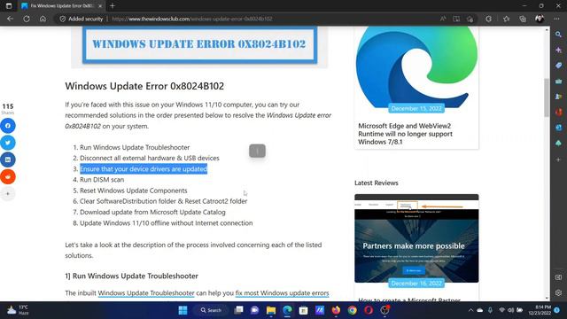 Fix Windows Update Error Code 0x8024B102 смотреть онлайн