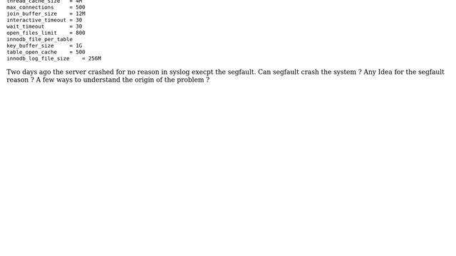 DevOps & SysAdmins: Segfault error 4 in libmysqlclient.so смотреть онлайн