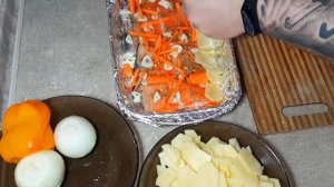 Семга в духовке с овощами по особенному