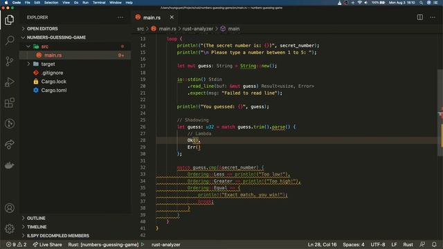 Rust Development Tutorial 2.5 - Handle Invalid Input & User Feedback Loop смотреть онлайн
