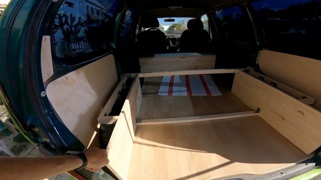 Bed Frame & Side Panels - Mini Camper Van Conversion in Gran Canaria - Nissan Serena Minivan E3 смотреть онлайн