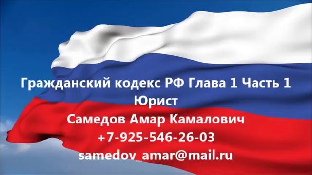 Граждансикий кодекс РФ Часть 1 Глава 1 смотреть онлайн