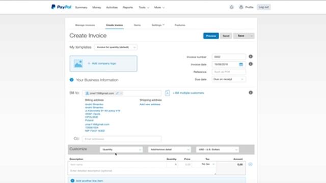 Как выставить мне PayPal инвойс на оплату услуг копирайтера смотреть онлайн