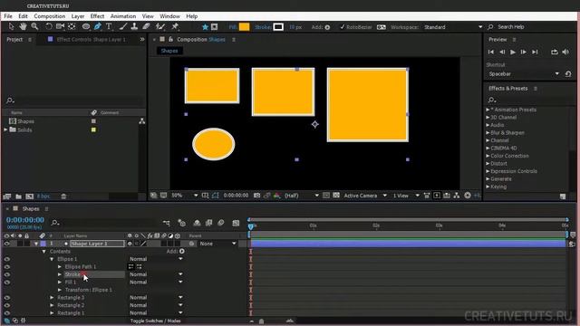 Adobe After Effects Shape Layer (Часть 1) смотреть онлайн