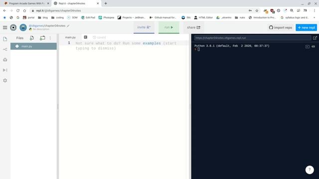 Create Python code in repl it смотреть онлайн