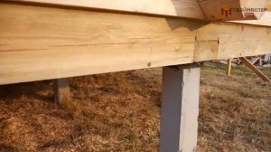 Деревянный дом на забивных жб сваях