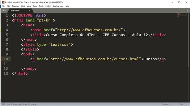 Tag base, apontamento de local padrão - Curso de HTML Completo e Profissional #12 смотреть онлайн