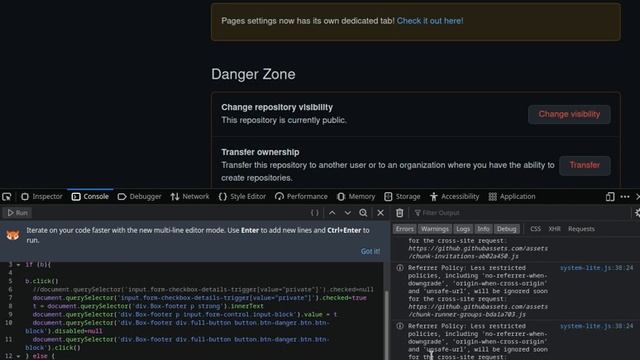 Автоматизация из DevTools средствами JS скрипта