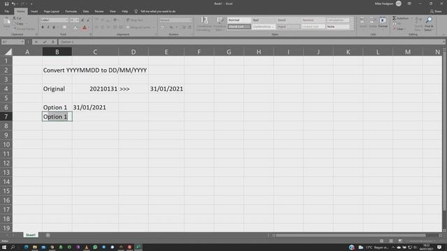 Quick Excel Convert Date Formats YYYYMMDD to DD/MM/YYYY смотреть онлайн