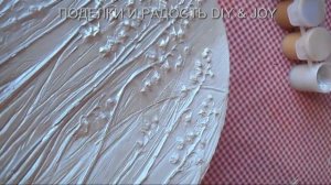 Ботанический барельеф Ландыши, оттиск из гипса