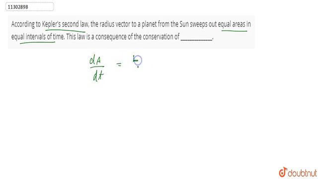According to Kepler\'s second law, the radius vector to a planet from the Sun sweeps out equal a... смотреть онлайн