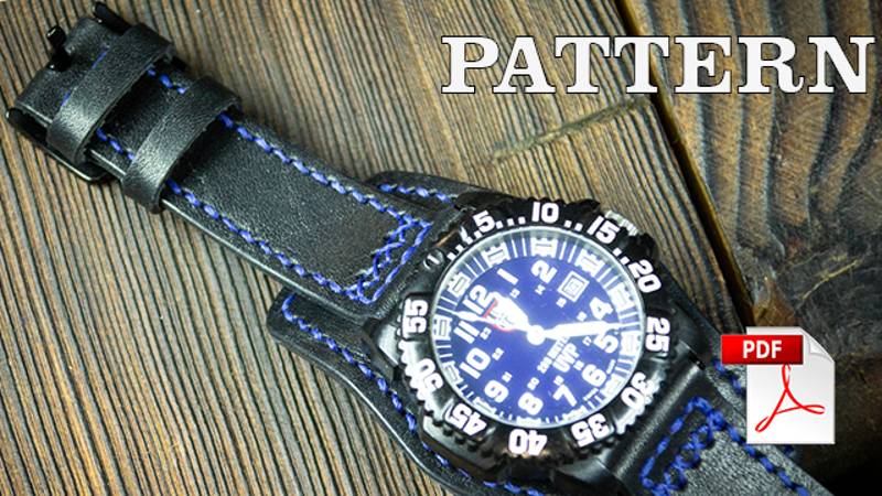 Как сшить ремешок для часов с напульсником  DIY PATTERN | How To Handcraft A Leather Watch Band