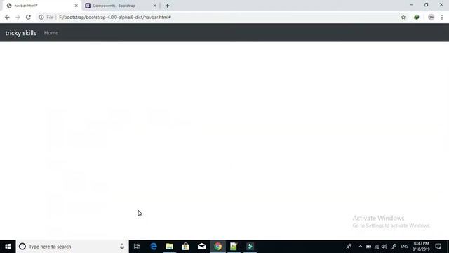 Bootstrap 4 Tutorial Part 7: How to make a navbar part 1 in hindi/urdu ||by tricky skills смотреть онлайн