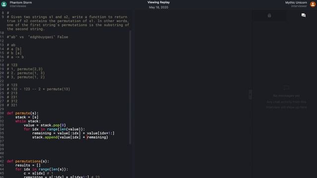 Python interview with a Walmart engineer: Permutation in string смотреть онлайн