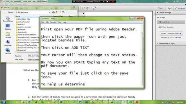 HOW TO ADD TEXT ON A PDF FILE USING ADOBE READER