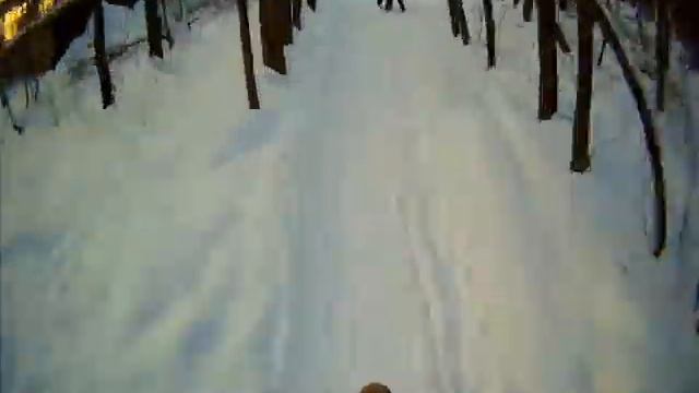 TTR 125 and AEE Blackeye XTR 2 In the snow on a motorcycle