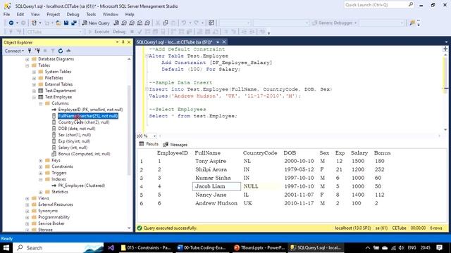 Constraints | Part 4 - Unique Key Constraints | SSMS TSQL Tutorial #015 смотреть онлайн