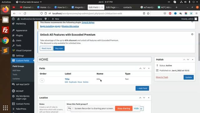 How to create custom fields in Wordpress | Advanced custom fields pro plugin wordpress Tutorial смотреть онлайн