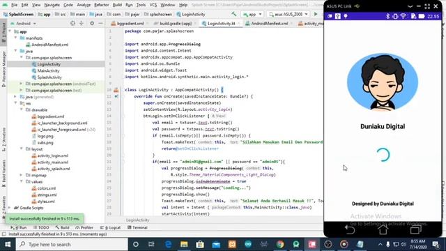 KOTLIN ANDROID STUDIO - MEMBUAT LOGIN SCREEN & SPLASH SCREEN смотреть онлайн
