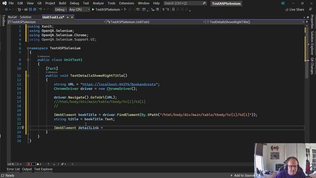 Use Selenium in Visual Studio xUnit to test a web page смотреть онлайн