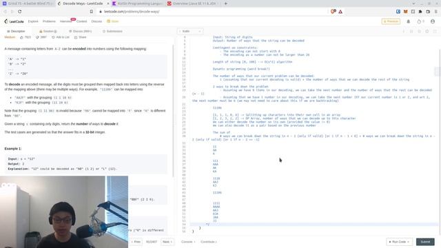 Terrible LeetCode in Kotlin: #91 Decode Ways смотреть онлайн