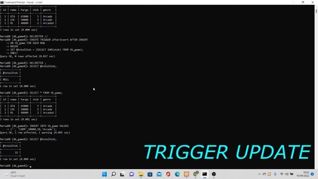 PEMBUATAN TRIGGER ( INSERT,UPDATE,DELETE) смотреть онлайн
