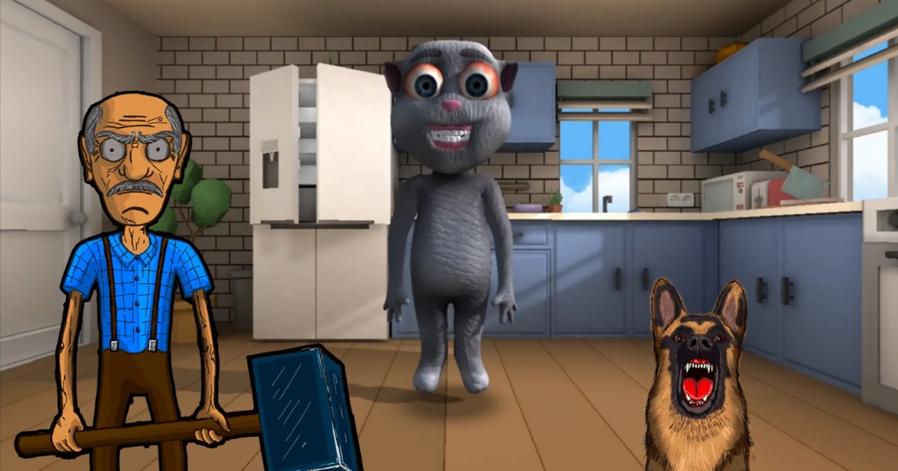 БАБКА & ДЕД и СОБАКА ЛОВЯТ КОТА//ХОРРОР ИГРА Talking Juan Game смотреть онлайн