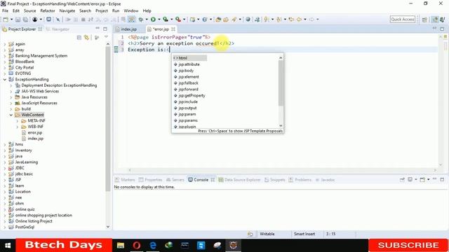 Exception Handling in JSP (Java Server Pages) смотреть онлайн