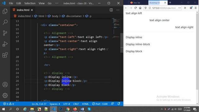 Responsive Web Design || Bootstrap 4.5 || Part - 5|| Alignment & Display смотреть онлайн