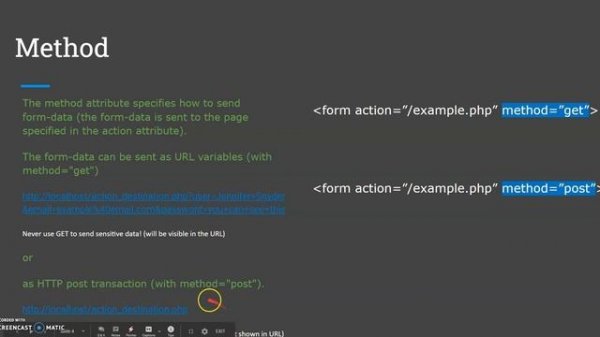HTML Form: Action and Method