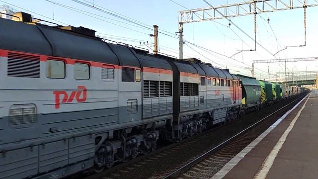 Тепловоз 2ТЭ116-1443, ст. Шушары, г.СПб, 15.11.2021г. смотреть онлайн