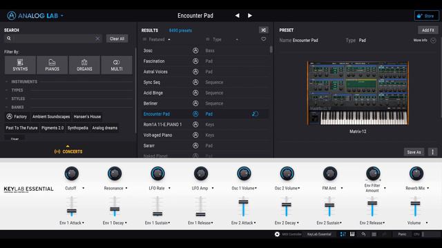 Arturia Analog Lab 4 Brief Demonstration Of Various  Synthesizers